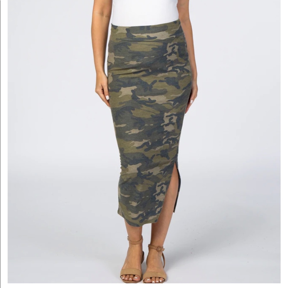 *New* Pink blush maternity camo full length skirt